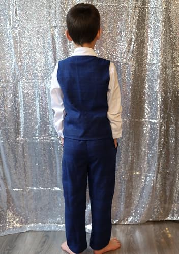 Image of Volunboy Toddler Suit Boys Formal Wedding Guest Dress Outfit | graduation dress clothes, gentleman ring bearer bowtie outfit, back-to-school pants set, birthday photoshoot dressy outfit