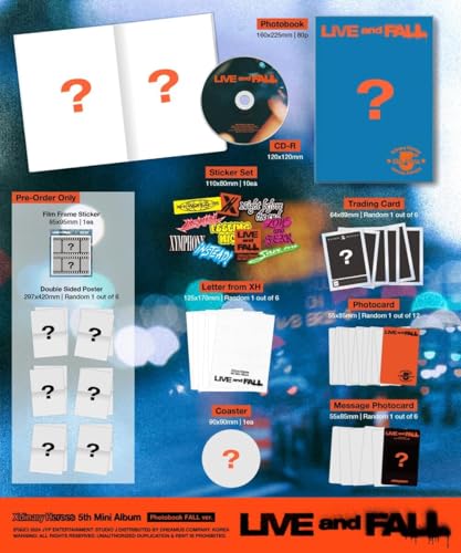 Xdinary Heroes LIVE and FALL Full Set avec 2 versions Standard et bonus de précommande de K-pop