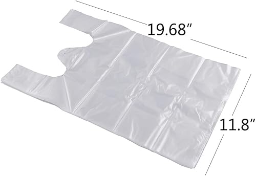 Miniatura 2 de Bolsos de compras plásticos transparentes de la camiseta de la manija, 400 bolsos reutilizables del transporte de las cuentas