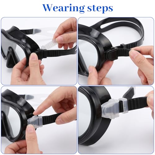 Xinjoduz 2 PCS Correa Universal de Repuesto para Máscara de Silicona, Negro Blanco, Bandas Ajustables para Adultos y Niños para Buceo, Natación, Snorkel miniatura 5