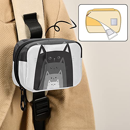 Image of Naanle Funny Cats in Row Pill Box 7 Day Pill Case Travel Pill Organizer Bag with Zipper Portable Weekly Case Compact Size for Vitamin Supplement Holder