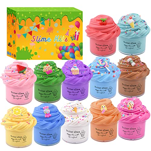 Schleim Kinder Putty Spielzeug Geschenke,Eendoos 12pcs Slime Putty Spielzeuge Super Weich Stressabbau Spielzeug Zum Kinder Jugendliche Erwachsene Cover