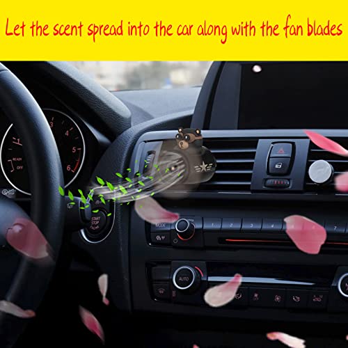 Car Air Fresheners Cute Cartoon Pilot Vent Clips, Automotive Air Outlet Rotating Propeller Creative Fan Car Perfume Decoration, Cute Anime Car Vent Clip Air Freshener Accessories For Women Man (Bear·) #TOP4