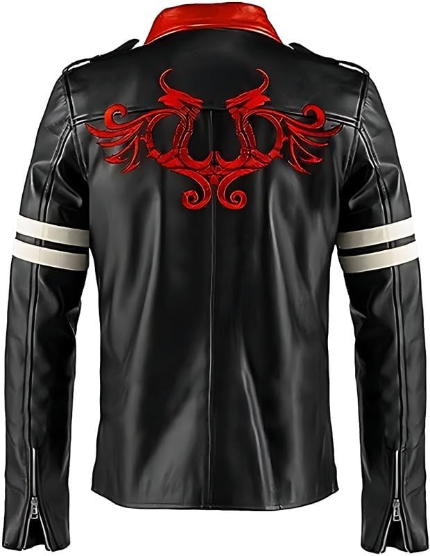 Trendi Fashion Alex Mercer Black - Chaqueta de cuero para hombre con parche de dragón para Halloween