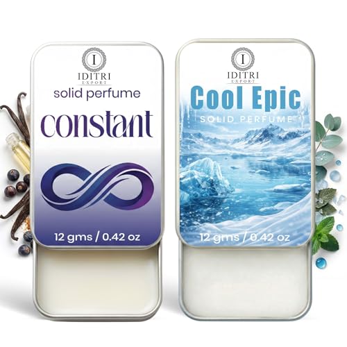 Image of Solid Perfume |Constant&Cool Epic Alcohol Free Wax Perfume Balm, Long Lasting | Pocket Tin 12g, Pack Of 2| Non Greasy Smooth Glide, Travel Friendly Men And Women