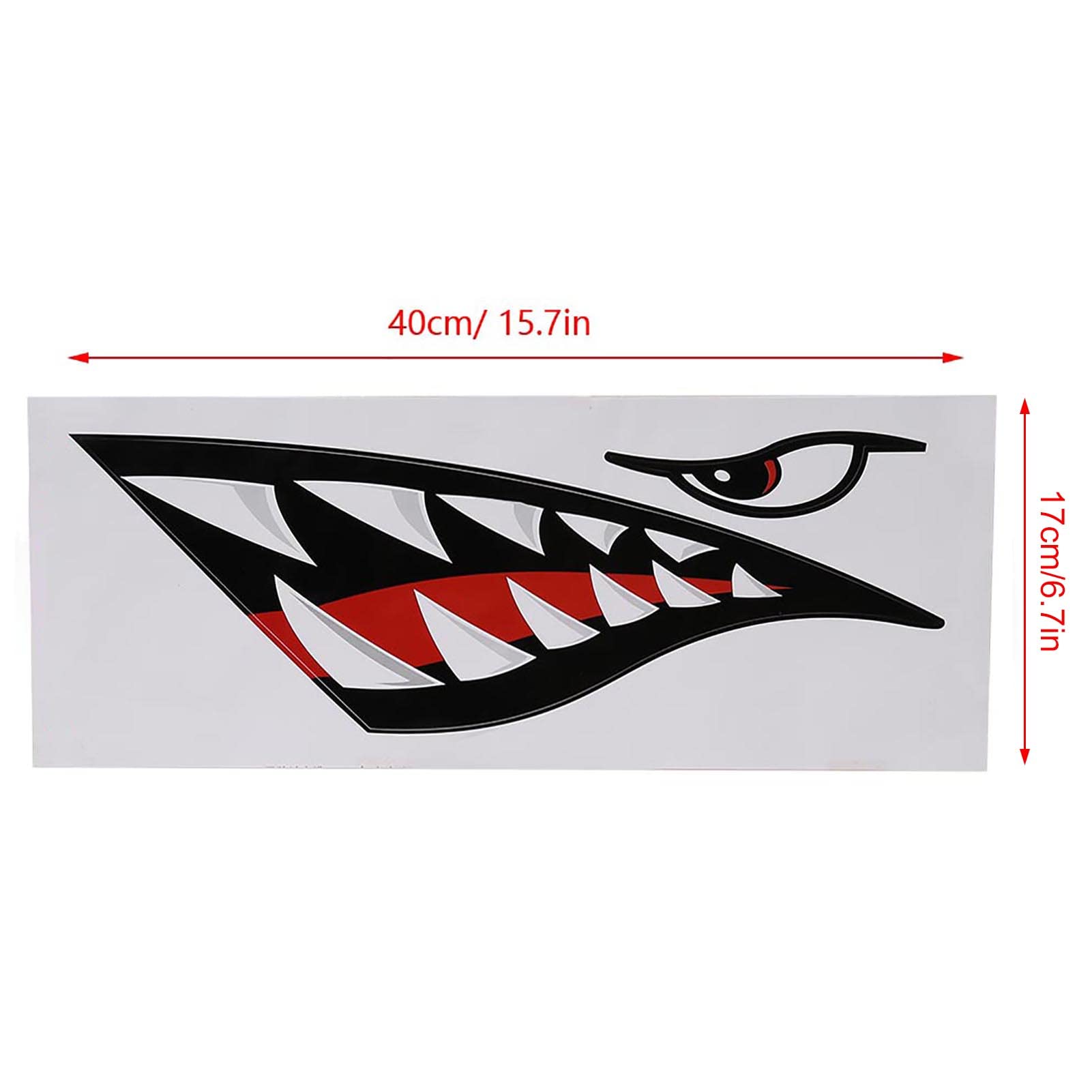 Agatige 2 Uds Pegatinas De Kayak, Pegatina Impermeable para Coche Pegatina De Boca De Dientes De Tiburón DIY Accesorios Gráficos Divertidos para Puerta Lateral De Coche De Barco De Pesca
