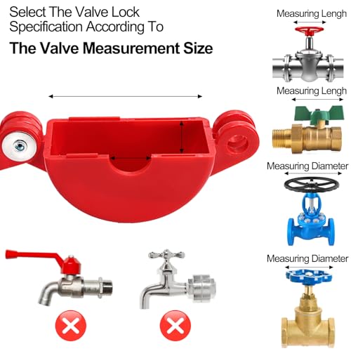 Foraineam Dispositivo de bloqueio de torneira de água e cadeado de segurança, 4 conjuntos, dispositi