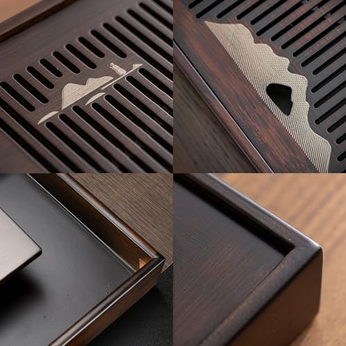 Bsigo Bamboo Tea Tray with Water Storage