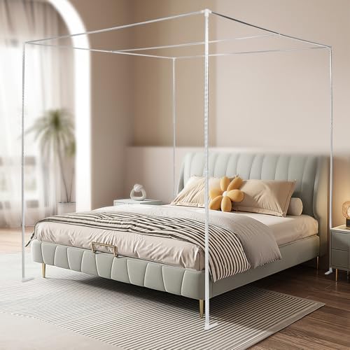 NAIXING Adjustable Stainless Steel Mosquito Net Bracket for Double Bed – Modern Bed Canopy Frame, Heavy-Duty Mosquito Net Support Stand