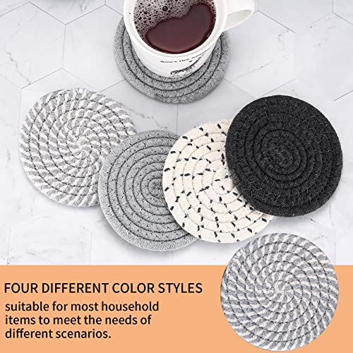 TOOINKCV 8 Pcs Absorbent Coasters for Drinks Cotton Woven Drink Coaster - Image 3