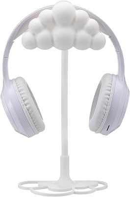 Yookeer Cloud Headphone Stand 3D White Cloud Cute Headphone Decor for Gamer Room Office Desk Gaming Gifts for Women Girlfriend Office Worker