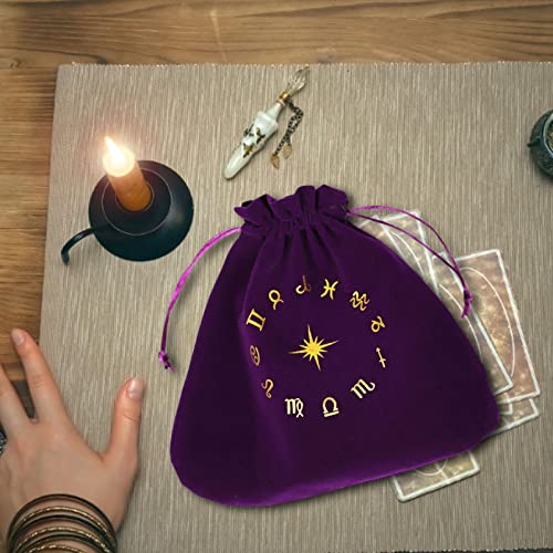 1 peça, bolsa de tarô de flanela disco constelação bolsa de armazenamento de cartas de tarô e bolsa