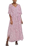 Marque: LikeJump LikeJump Femmes Coton Imprimé Caftan Maillot de Bain Kimono Cover Up Loose Beach Robe Maxi Robe