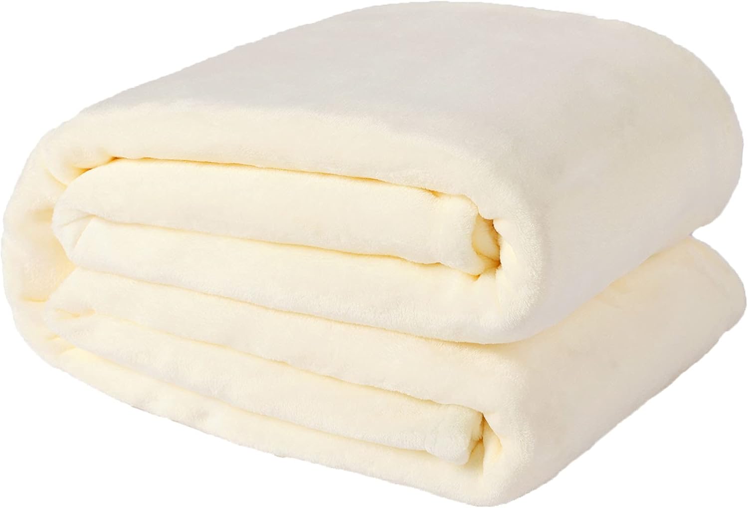 NANPIPER Fleece Blankets, Super Soft Flannel Queen Size Blanket for Bed, Luxury Cozy Microfiber Plush Fuzzy Blanket,Ivory White