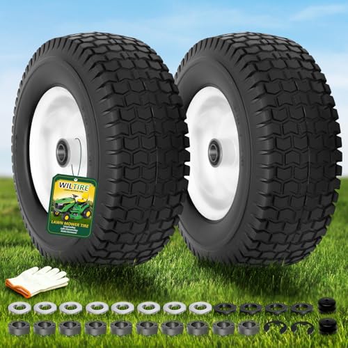 Wiltire (2 Pack) 13x5.00-6 Tire and Wheel Flat Free, Solid