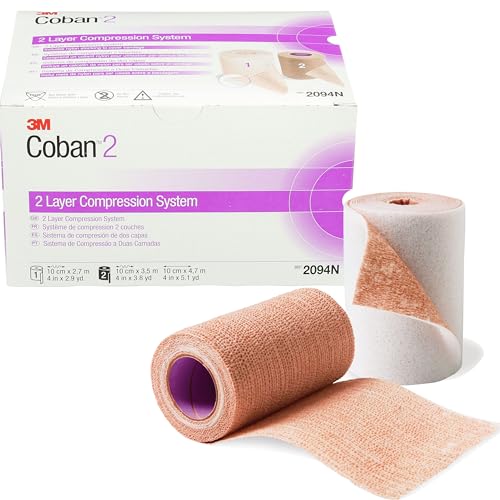 3M Coban 2 Foam/Elastic 2 Layer Compression Bandage System Brown NonSterile 2.9 yd x 4 / 4 x 5.1 yd 8 Ct
