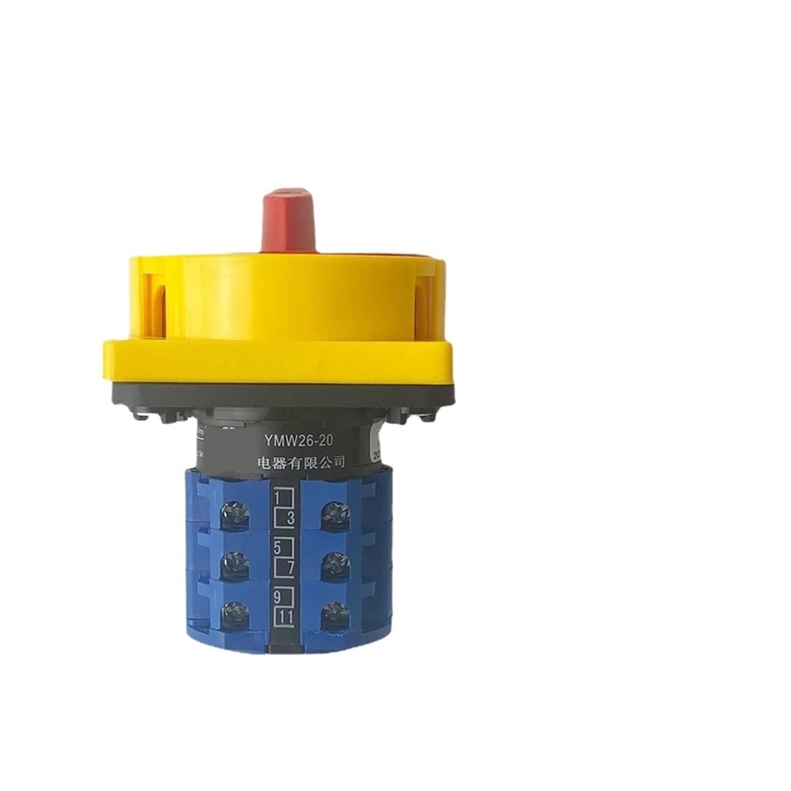 ZDVHOMCB 20A/25A Isolator Switch Two Positions 1/2/3 Poles Disconnect LW26GS 48x48mm 64x64mm Padlock Rotary Cam Selector(25A 3Pole 64mmPanel)