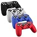 SlickBlue Pack of 4 Color Combo Flexible Silicone Protective Case For Sony PS4 Game Controller - Black/Red/Blue/White [PlayStation 4]