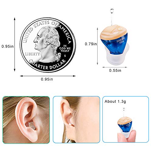 Incensonic Hearing Amplifier Sound Amplifier With Digital Noise Reduction To Aid And Assist Hearing For Adults (Blue, Left) #TOP2