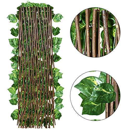 DearHouse 2Pack Fence Privacy Screen, Artificial Leaf Ivy Expandable