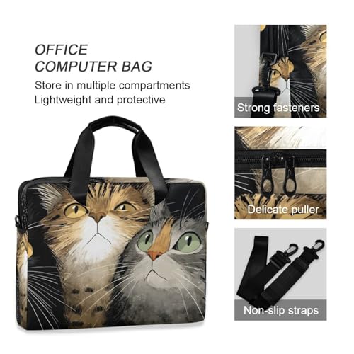 Maletín para portátil anime gatos con múltiples bolsillos miniatura 5