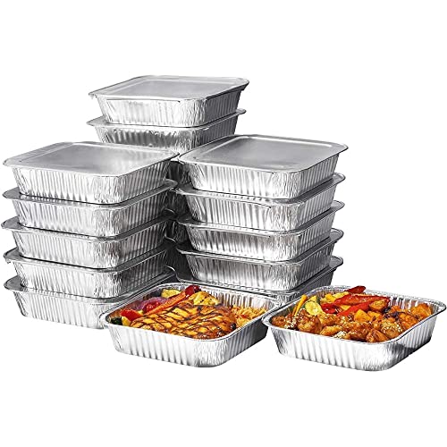 ACESA Lote de 100 bandejas de aluminio desechables con tapa para transportar alimentos, congelar, cocinar (1 compartimento de 500 ml) Cover