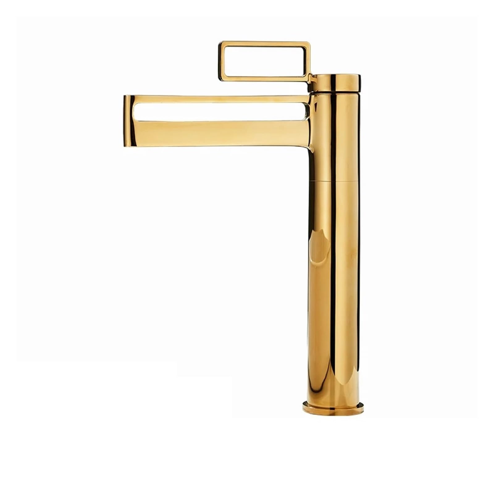 DFGHNBVC Black Tall Bathroom Basin Taps Single Handle Waterfall Faucet Solid Brass Basin Mixer Tap - Hollowed Out Design Water Tap Mixer Tap Faucet,Gold-Tall