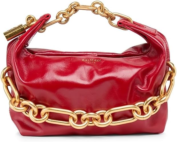 Balmain Mini Sync Chain-Link & Leather Top Handle Bag