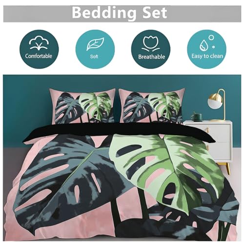 Housse de couette 140x200 avec fermeture éclair Monstera - 8