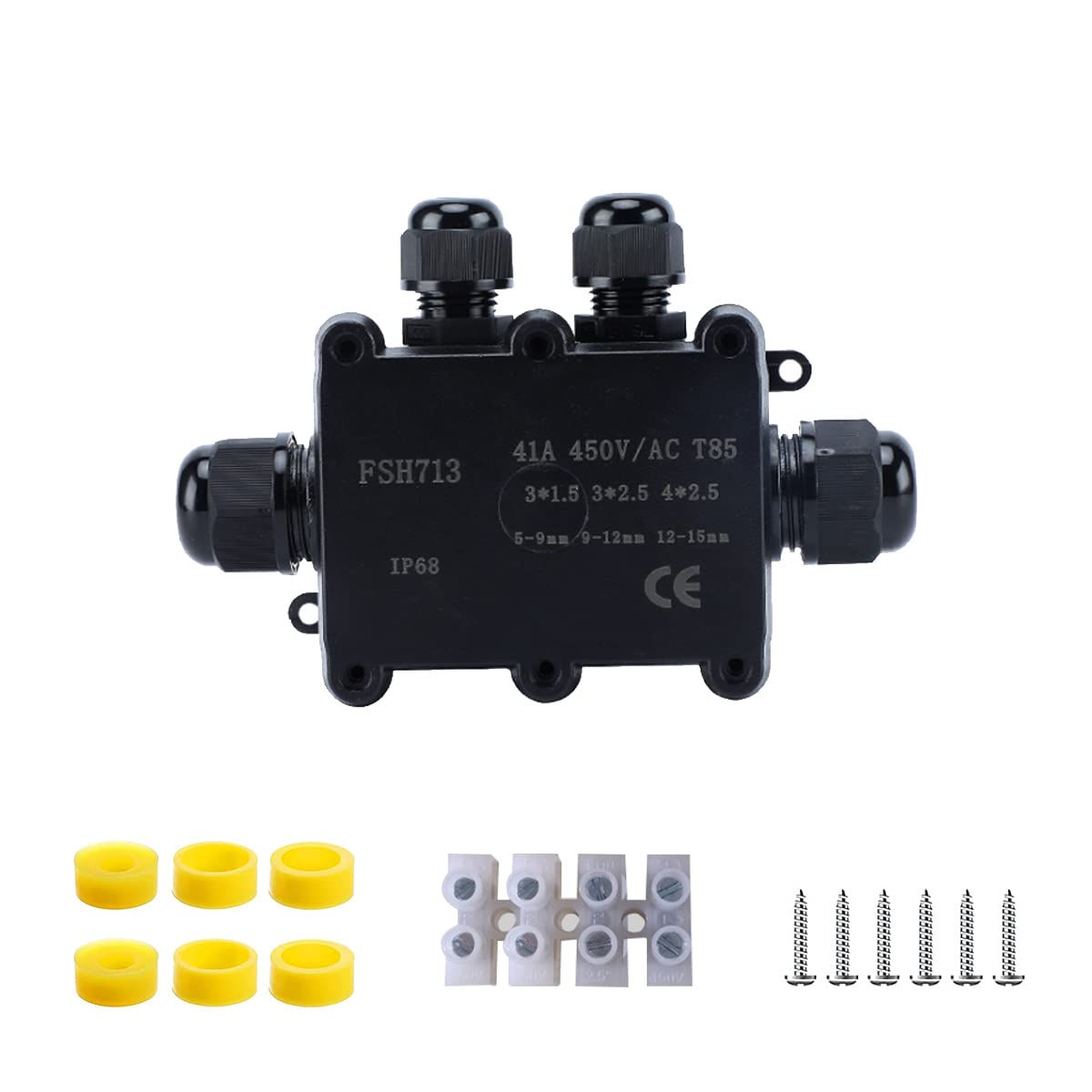 Beenlen Waterproof External Junction Box, IP68 4 Way Cable Connector External Junction Box Outdoor Coupler M20 Coaxial Cable Connector Wire Range 5 to 15mm (Available Wire Diameter: 12-15mm)