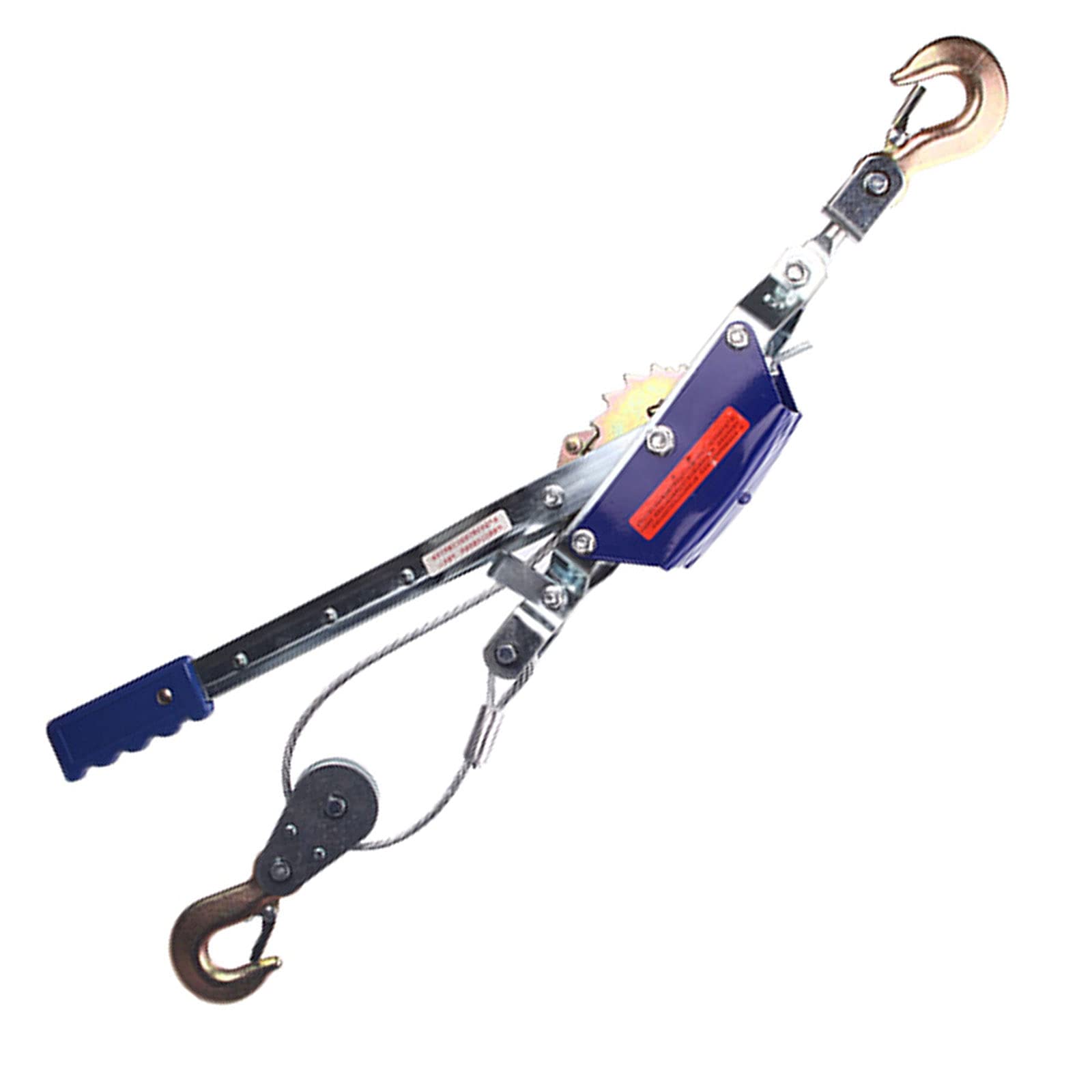 Handhebelseilzug, Drahtseil Ratsche Hand Power Puller, Handseilzug mit Ratsche für Anhänger Oder Bewegliche Bäume, Handseilwinde Handwinde 2 Haken 1t/2t/3t Anti-Reversal-Design