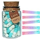 Mothers Day Gifts Prewritten Message In Capsule Lovely Notes Pills Birthday Gifts For Mom From Daughter Son (Light Blue Mom 50pcs)