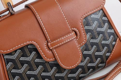 Image of HIONRE Genuine Cowhide Leather Tote Bag For Women Crossbody Bags Satchel Wood Top-Handle Bag Gift for Lady