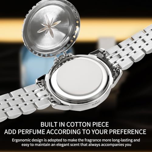 Image of OLEVS Mens Watches Analog Quartz Original Perfume Watch for Man Diamond Stainless Steel Waterproof Calendar Stylish Business Men's Branded Watches