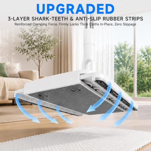 Image of Dust Mops for Floor Cleaning, Clamp Flat Mop with 5 Reusable Cloths