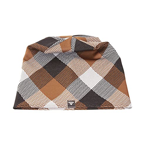 Gorro Malha Jacquard Brohood Xadrez Marrom