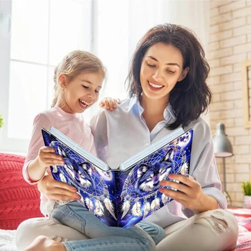 Image of Photo Album 4x6 120 Pockets Photos with Strong Elastic Band, Small Mini Albums Sheet Protector Folder for Photos, Album for Family Wedding Women Men Baby Vacation Gift, Purple wolf