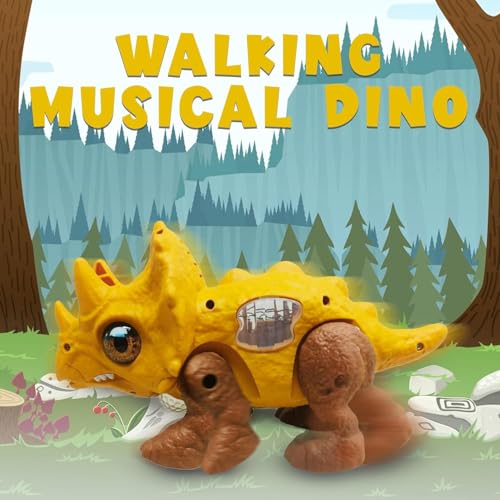 Image of ToyBharat The Dianous Battery Operated Musical Toy is Perfect for Kids Aged 1 to 6 Years. with Flashing Lights, Fun Music, and Moving Action, it's an Entertaining