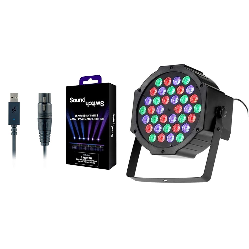 SoundSwitch DMX Micro Interface - interfaz de USB a DMX ultra compacta & tempo di saldi Faro RGB 36W con 36 Led Discoteca Sensor Sonoro Luz Colorido