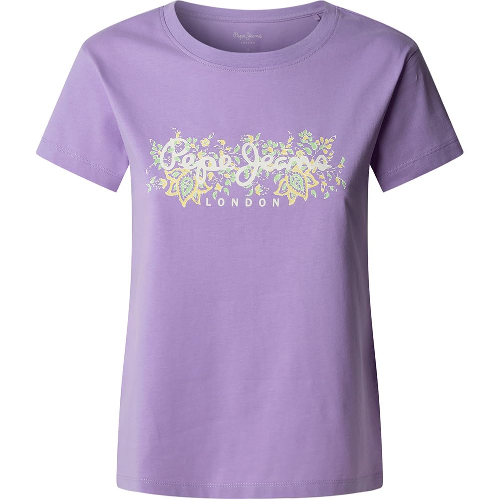 Pepe Jeans Women's AVA T-Shirt, Purple(Lilac), M