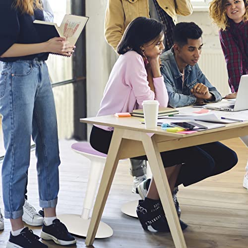 Image of Giantex Wobble Stool Height-Adjustable Standing Desk Stool W /Swivel, Tilt Motion, Premium Airlift, Wiggle Chair for Flexible Seating, for Junior, Home, Office, School Active Chair (Violet+White)