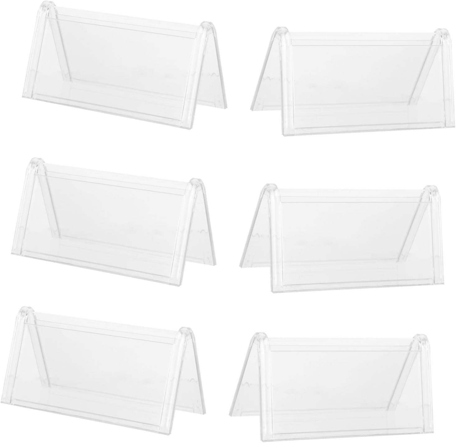 6 Pack Plastic Name Plate Holder for Double Sided Display