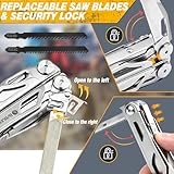 BIBURY Multitools, Multi Tool Foldable Pliers with Upgraded Scissors and Screwdriver Set, Stainless Steel Multitools with Nylon Pouch, Ideal for Camping, Outdoor, Repairing - Gift for Dad Men - Pro - Image 4