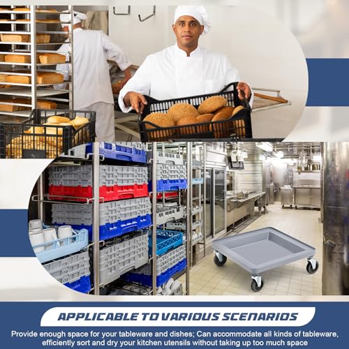 Aurelema 21 x 21 x 3 Inches Dolly for Dish and Glass Rack with 4 Wheels Dolly Dishwashing Rack Cart 250 Lbs Load Capacity for Kitchen Dining Room Floor Storage Room Restaurants,Gray (2 Pcs) by Aurelema - Image 5