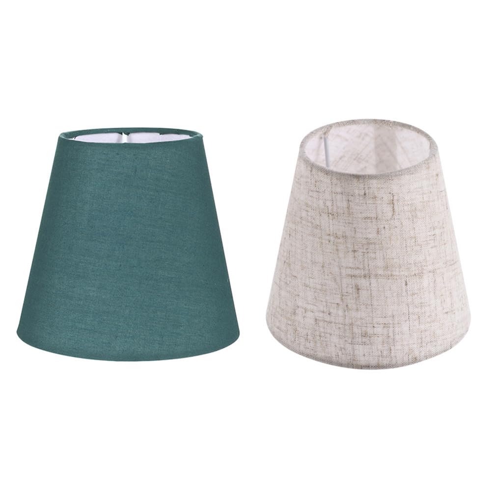HOMSFOU 2Pcs Cloth Lamp Shades 5.51In Fabric Covers for Chandelier Wall Lamps E14 Base Easy Installation for Bedroom Living Room Lighting