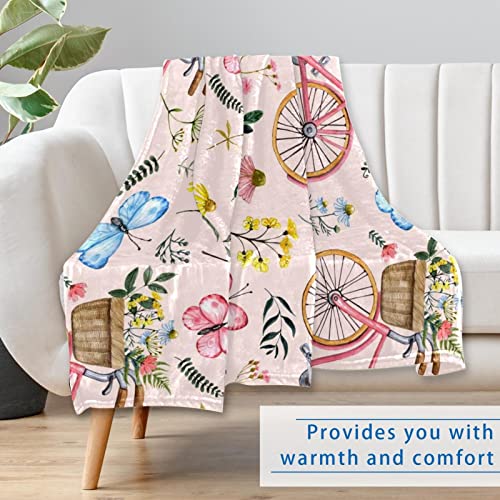 Couverture chaude et confortable imprimé vélo champêtre pour canapé - 7