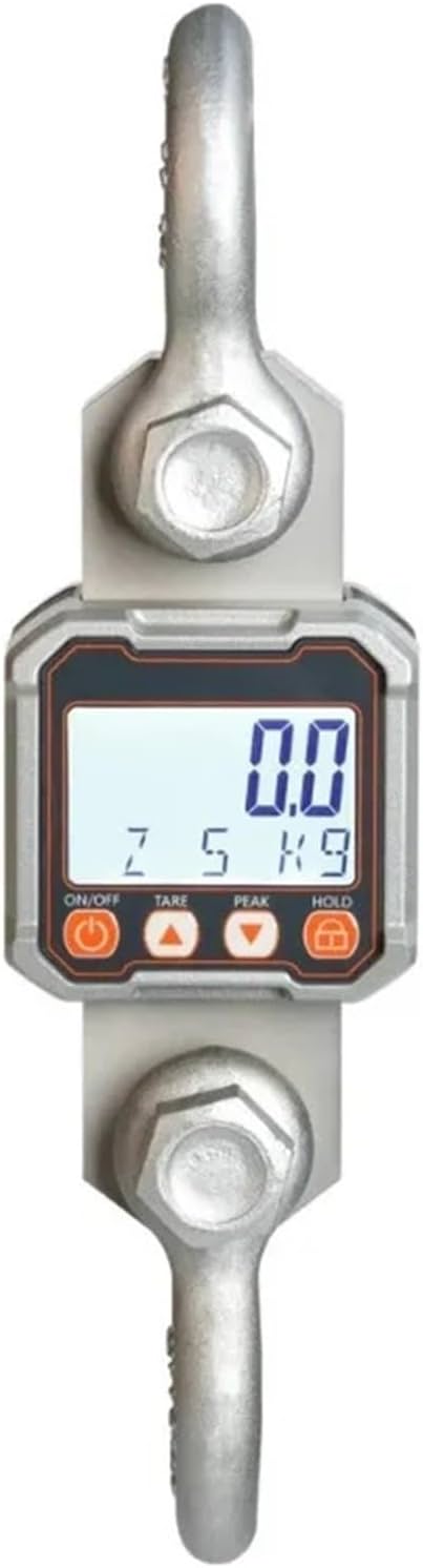 Dinamómetro, medidor de fuerza de cuerda de 5T/10T, medidor de tensión, báscula de grúa digital 5000kg/10000kg (Cap 10T precisión 5kg)