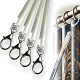OooWow 46 inch (4 Pack) All Clear Acrylic Curtain Pull Wand - 2 inches shy of 48 inch - Clear Curtain Wand - Invisible Drapery Wand - Drapery Pull Rod (46 Inch)