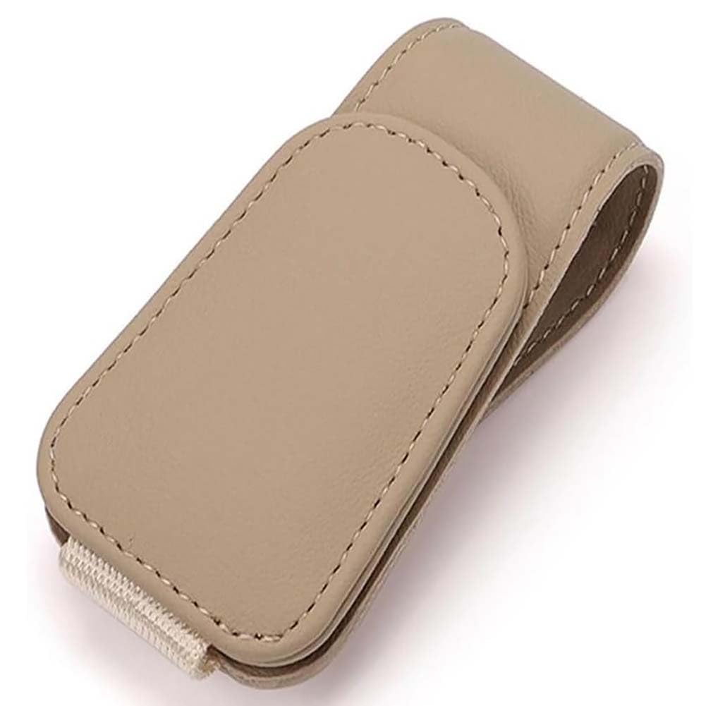 Tenedor De Las Gafas Sol del Coche para Xpeng G6 2023-2027, Tenedor MagnéTico Cuero De Las Gafas De La Visera del Sol del Interiores Accesorios,B/Beige