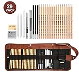 🍃Multifuncional Arte Lápiz Kit - Un set de arte versátil diseñado para escribir y dibujar para la escuela, la clase y el uso diario. Ideal para estudiantes que trabajan en manualidades o cartones, una opción perfecta para el aprendizaje de dibujo de adultos / niños / estudiantes / artistas, ideal para dibujo de figuras, dibujo de carbón.
